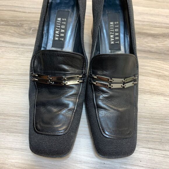 Stuart Weitzman | Minimalist Academia Gray Square Toe Block Heel Size 8.5 B - Picture 6 of 12